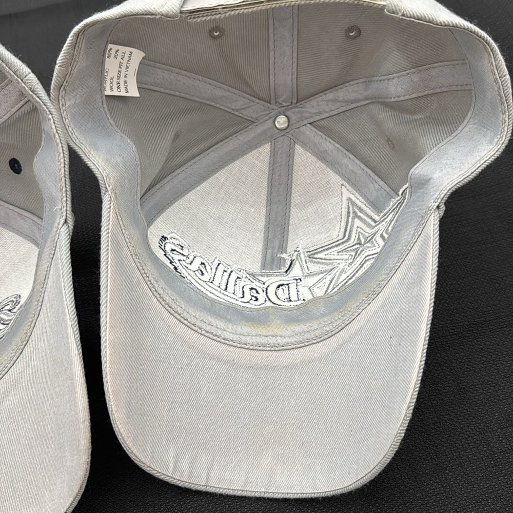 2 Dallas Cowboys Gray and Blue Baseball Caps acrylic/wool blend (mlb) - Picture 6 of 8